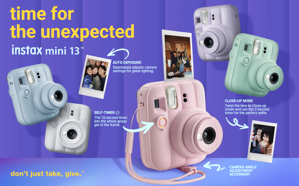 Fujifilm Instax NEW Mini 13 Creator Kit Instant Film Camera Assorted ...