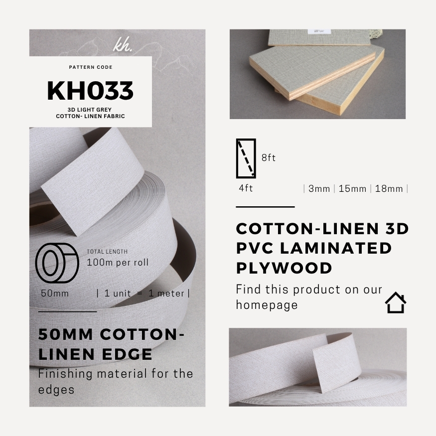 50mm Cotton-Linen 3D PVC Edging | Edge for 3D PVC KH033 | edge banding ...