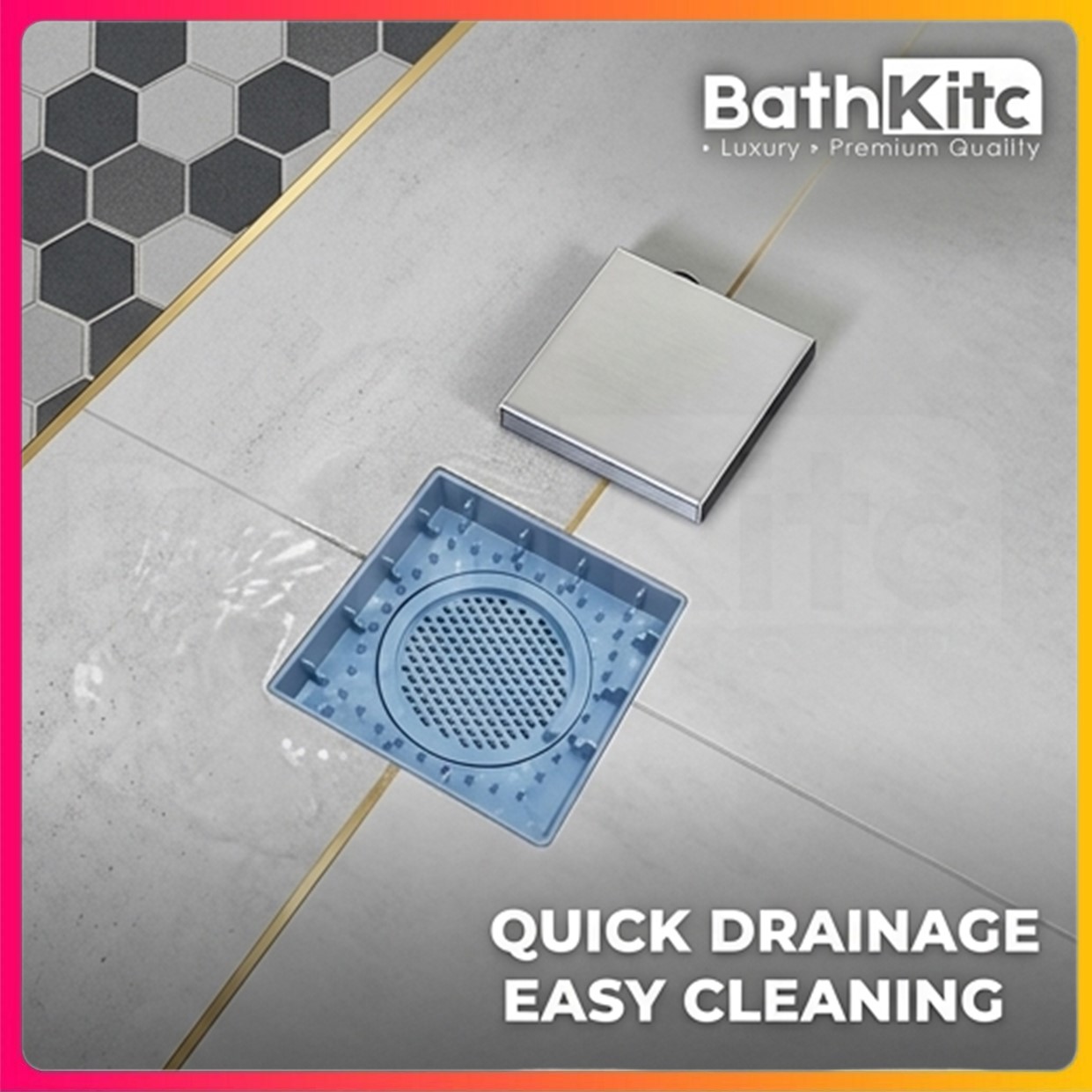 Floor Trap Floor Grating Anti Cockroach ABS Base Smart Floor Trap Tile ...