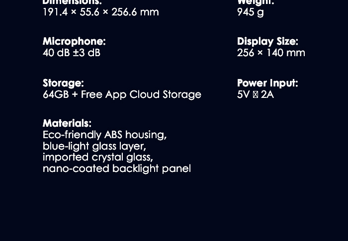 DIVOOM TIMES FRAME Unique Transparent HD Display Smart Frame - BLACK ...
