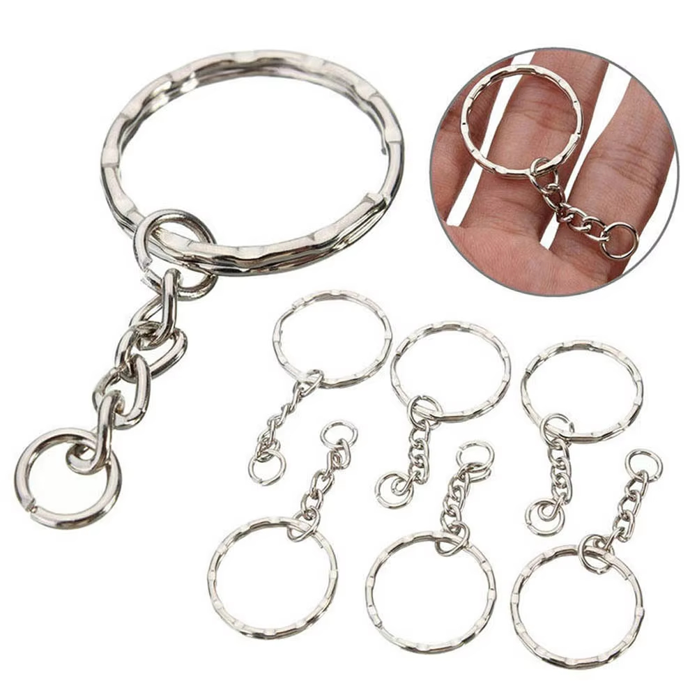 100Pcs Keychain Split Rings Short Chain Key Rings Split Ring Link ...