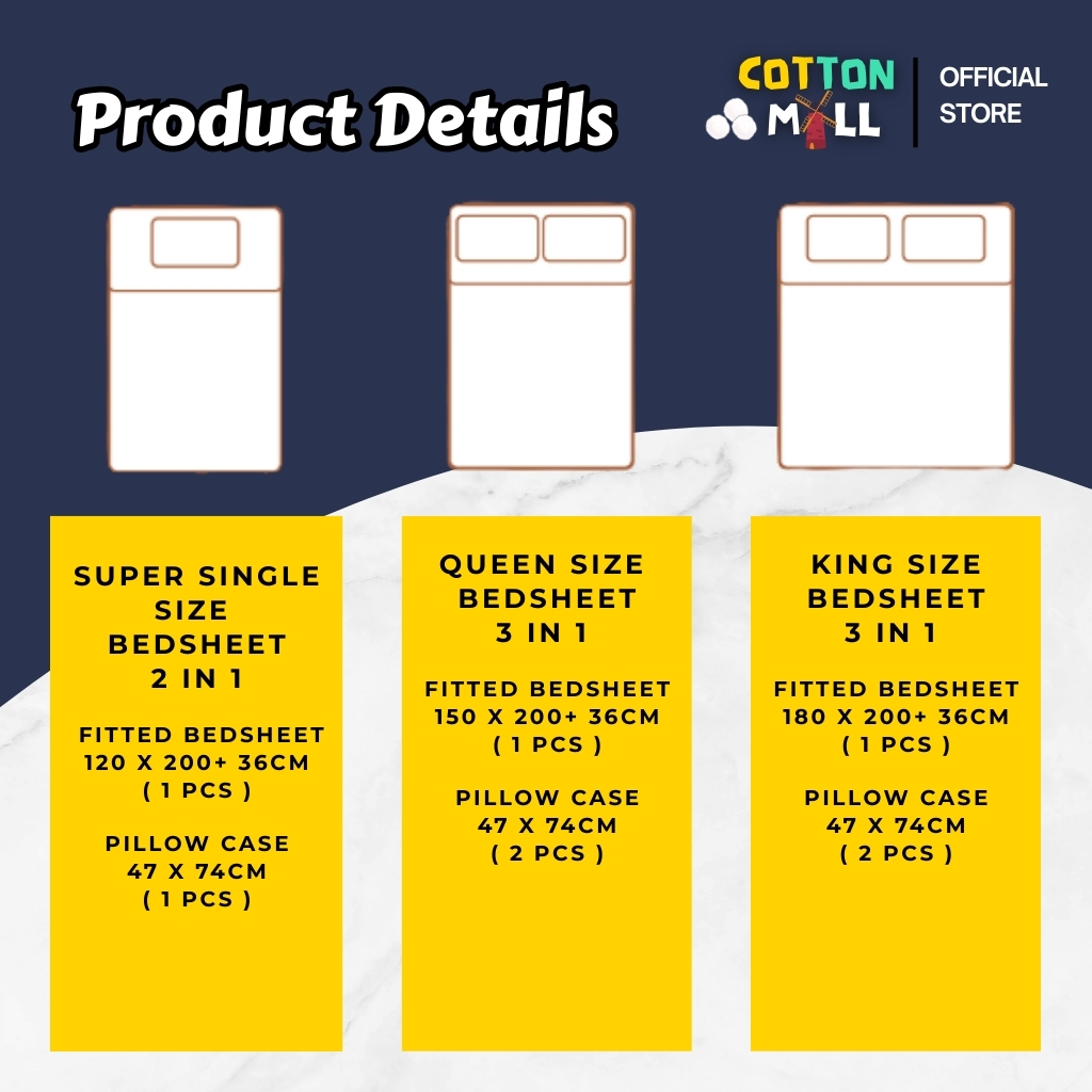 #CRK2 Premium Cotton 3IN1 Cadar Ropol Set Super Single/Queen /King ...
