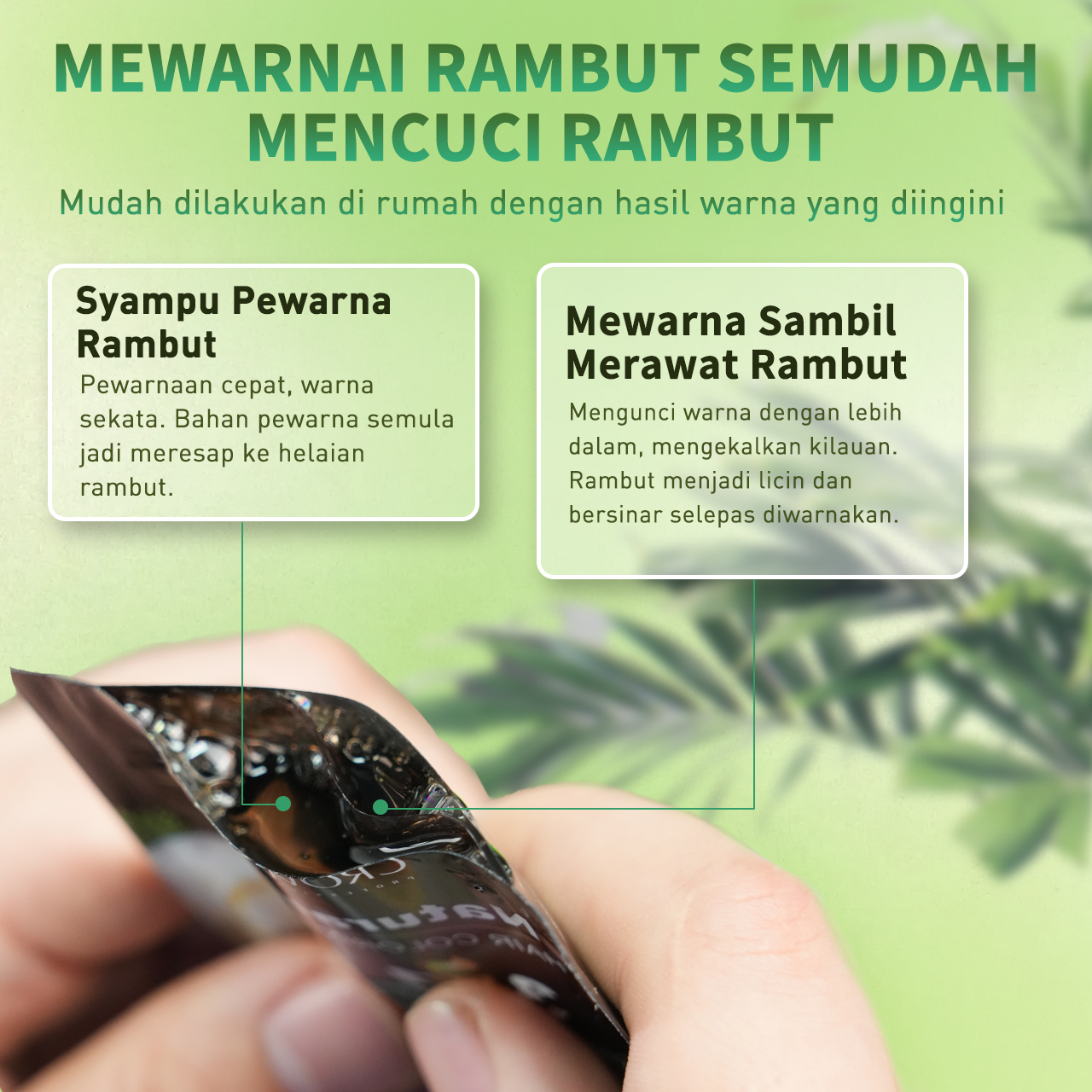 CrownCare Bubble Pewarna Rambut | Hair Coloring Shampoo Herba Hair Dye ...