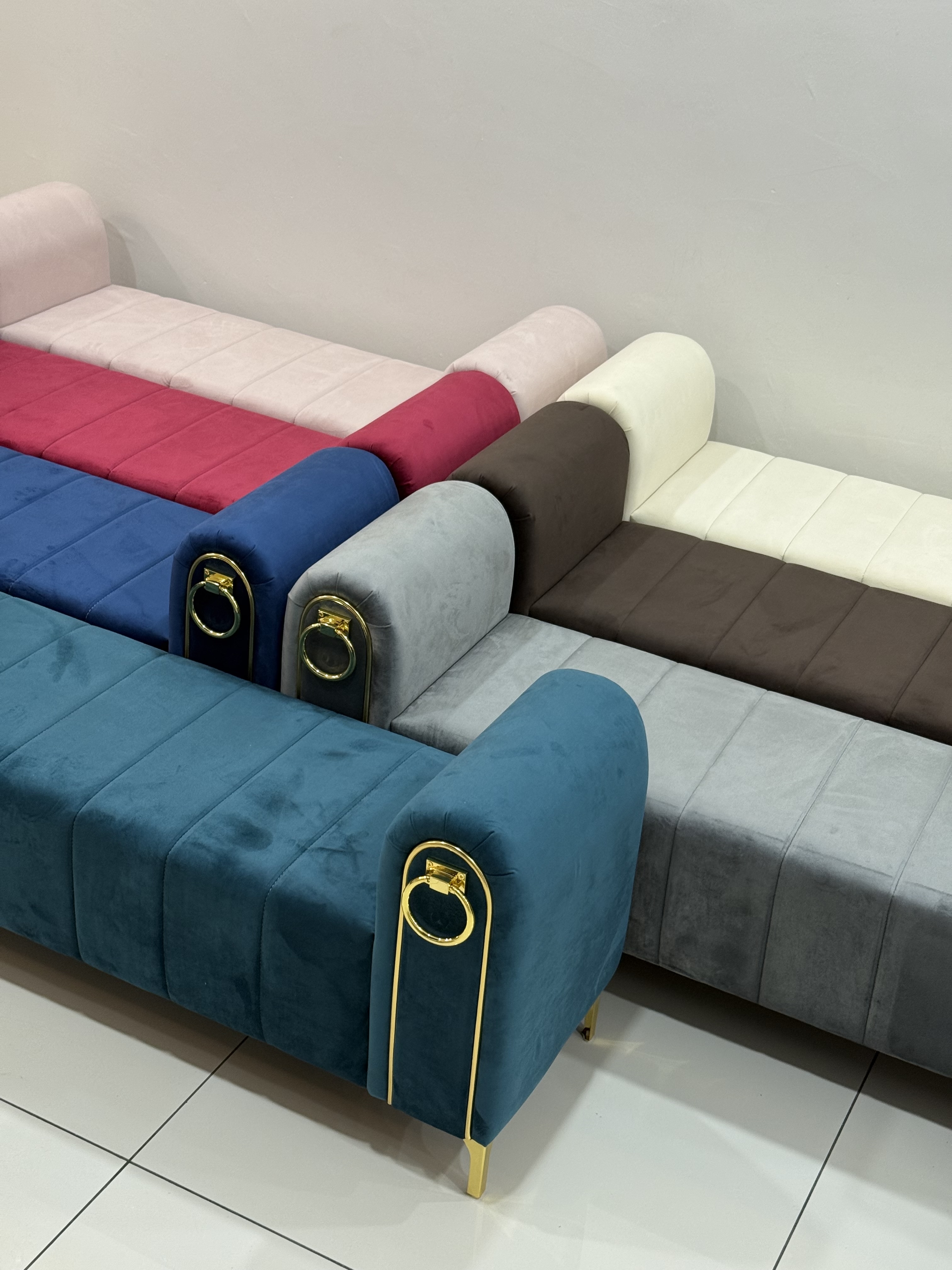 UNIQUE DESIGN Ring Stool Bench Chair Marble Velvet/Kerusi panjang ...