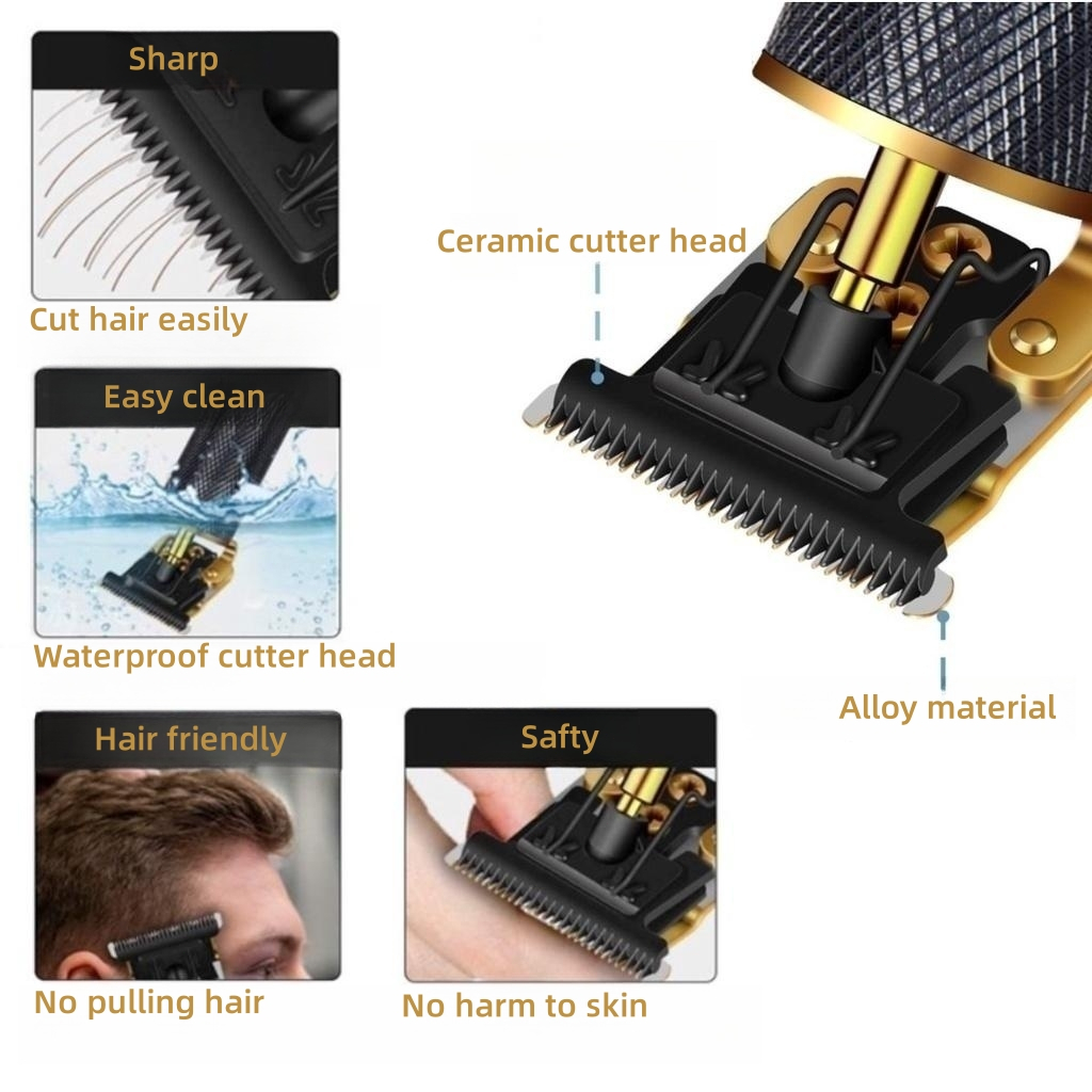 USB Rechargeable Mesin Rambut Electric Hair Trimmer Hair Clipper ...