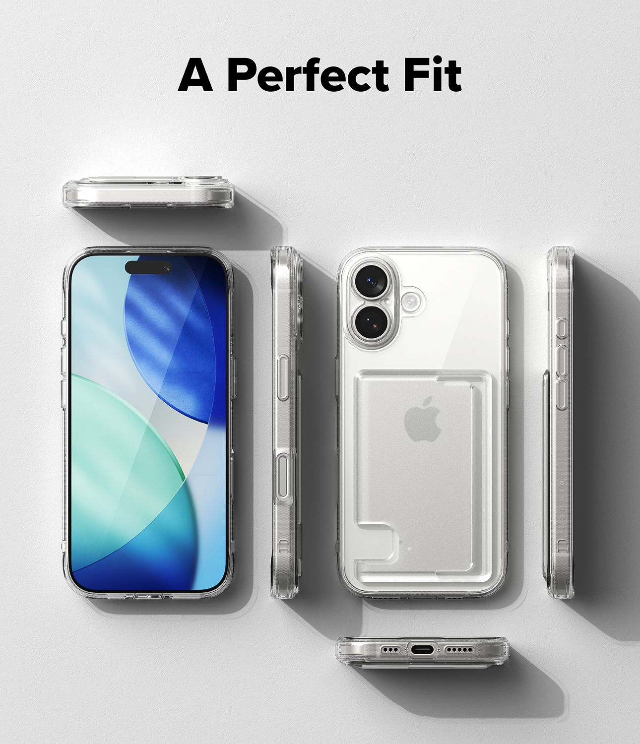 RINGKE® FUSION CARD Wallet Compatible iPhone 17 Transparent Hard Back ...