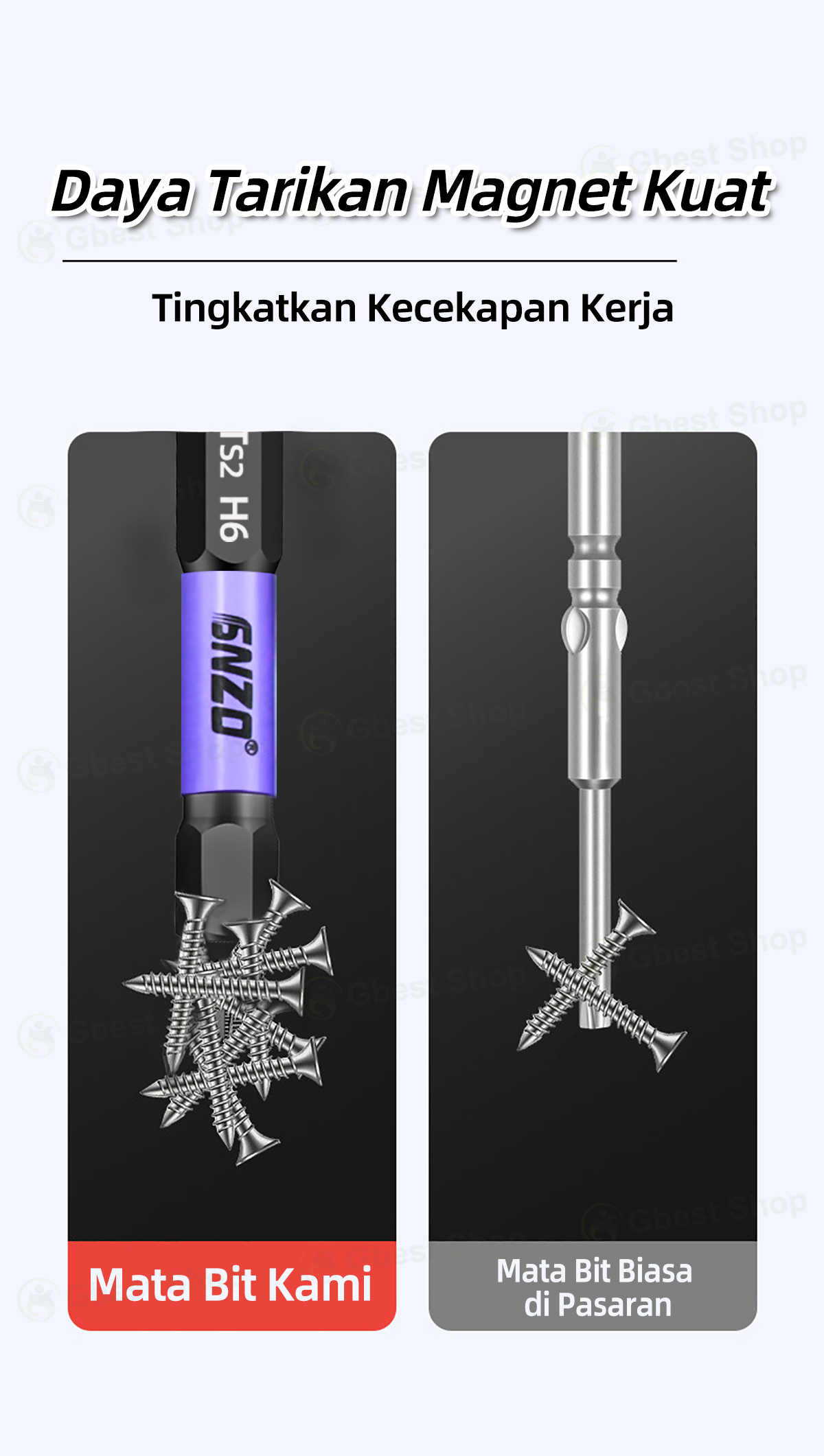 Gbest 【7 in 1 】/【10 in 1】Set Bit magnet Hex Kepala S2 Hex Head Wrench ...