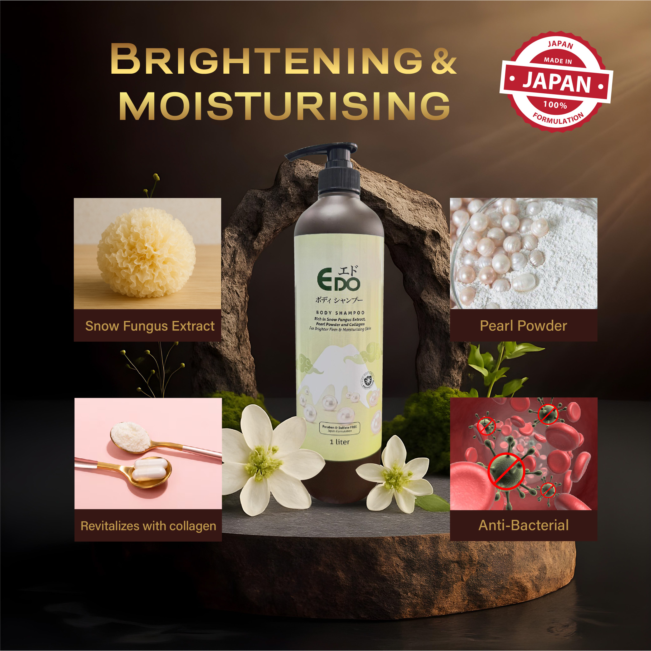 EDO Body Shampoo 1L Brightening & Moisturizing | Shopee Malaysia