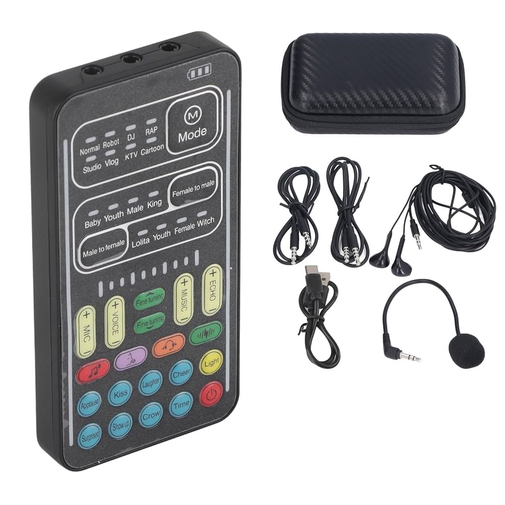 M13/ i9 Mini Sound Card Audio Effect Voice Changer 16 Sound Changes For ...