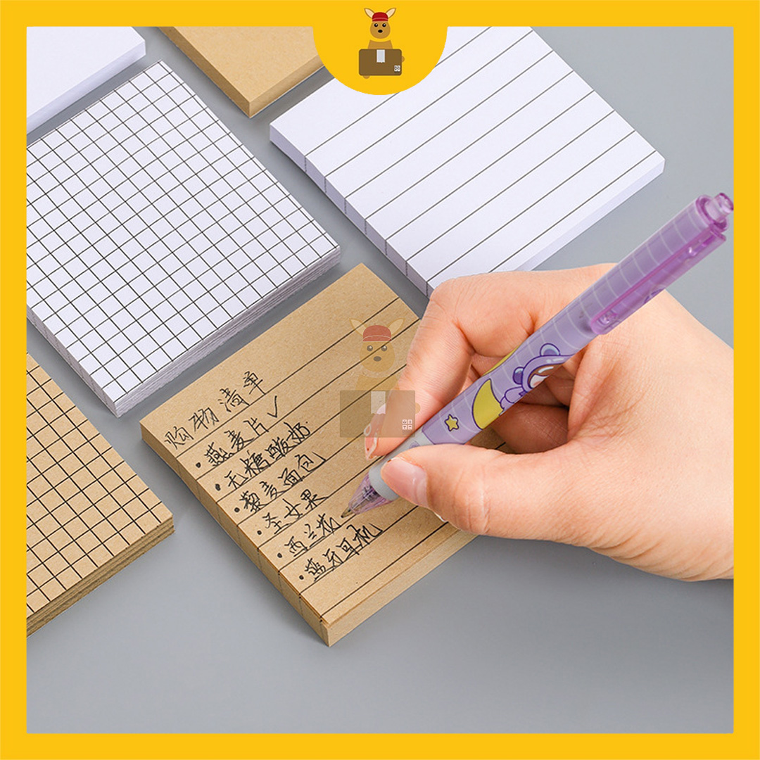 Brown Kraft / White Sticky Note Square Sticky Note Pad Single Line Memo ...