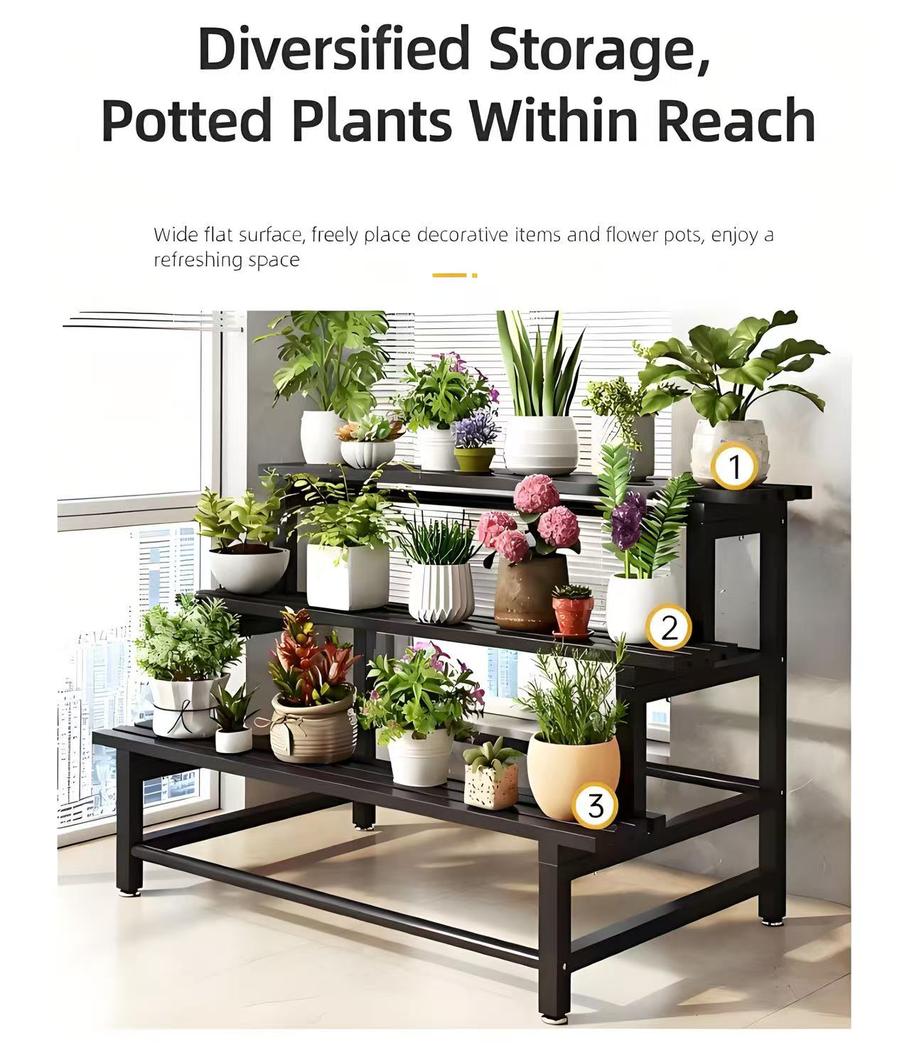 Carbon steel flower frame plant potted plant rack indoor and outdoor ...