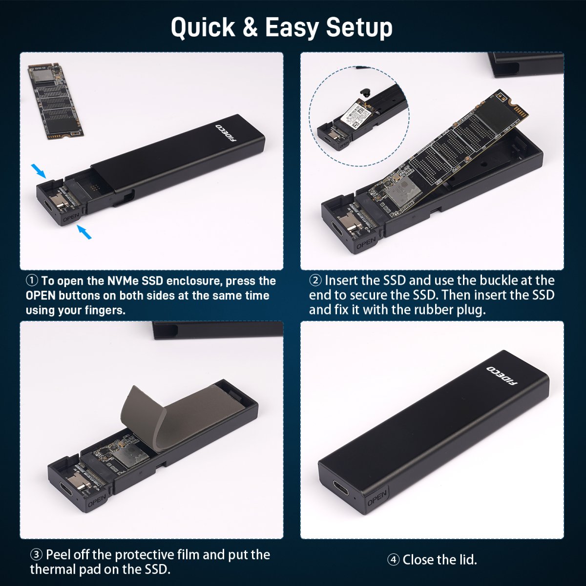 FIDECO M217 M.2 (NVMe) Type-C to SSD Aluminum Casing (M-Key) | Shopee ...
