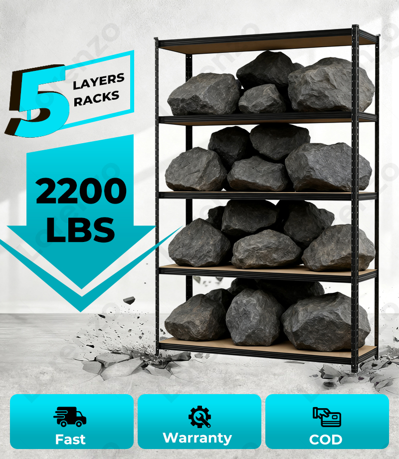 Boltless Rack 5 level Rak Besi Bertingkat Rak 800KG Load Capacity Dapur ...