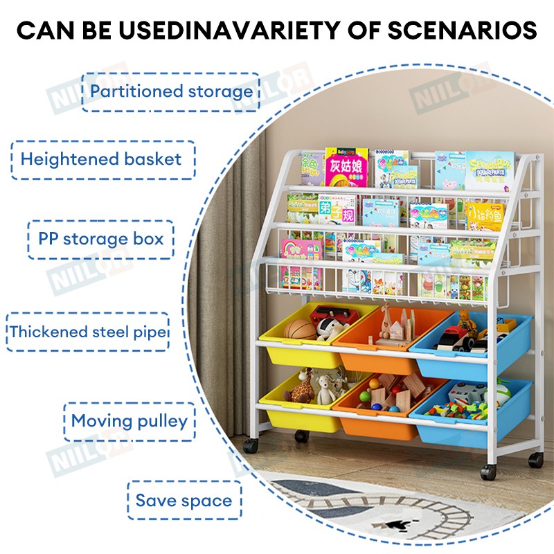 Multi-Layer Storage Rack With Wheel Toy Storage Rack Kitchen Shelf ...