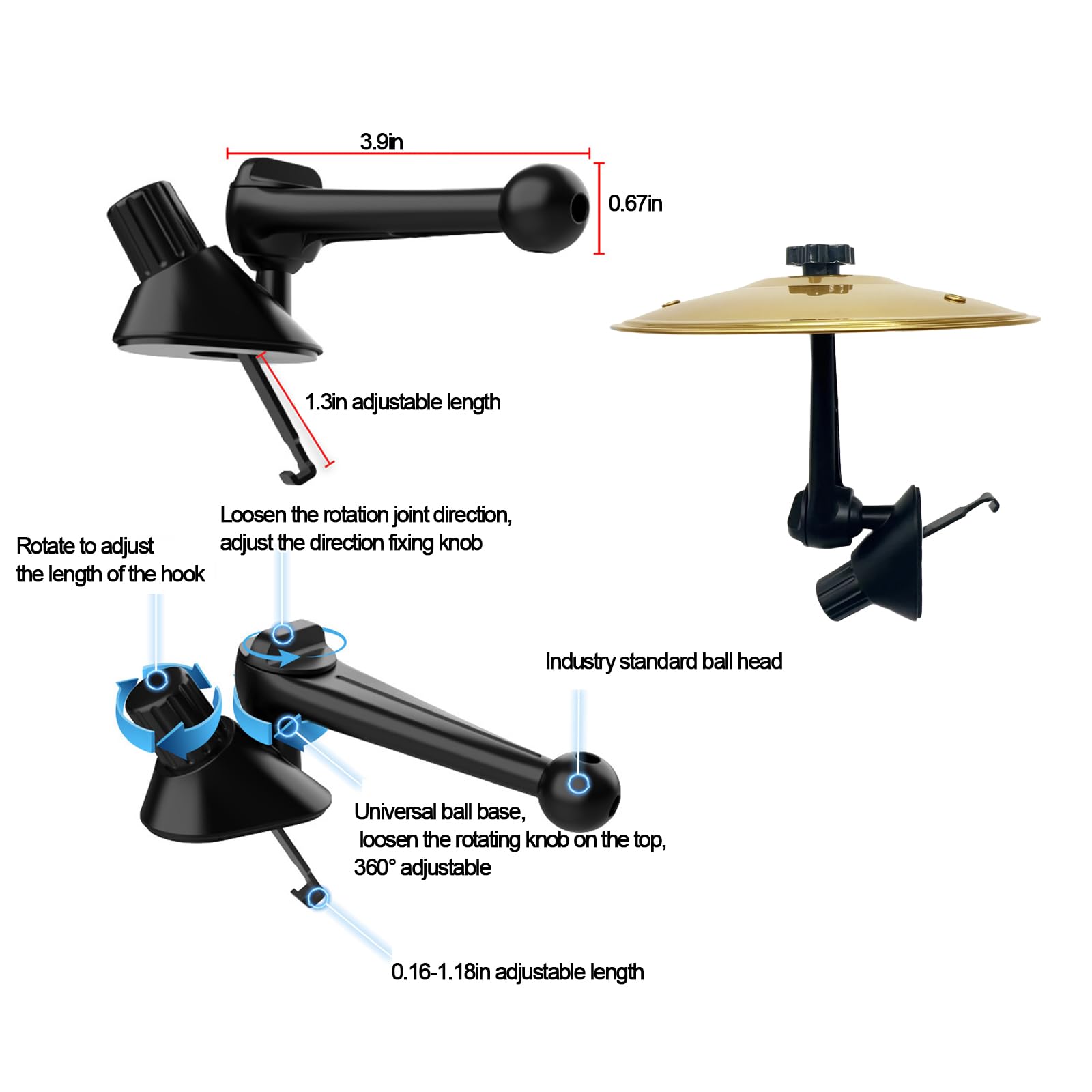 Car Crash Cymbal Set/Air Vent Mini Drum Decor/Musical Instrument For ...