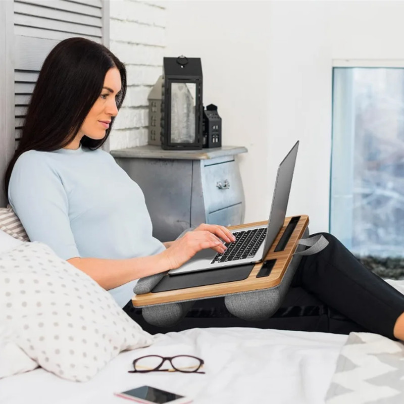 Home Pro Laptop Lap Desk Portable Computer Stand Soft With Slot Wrist ...
