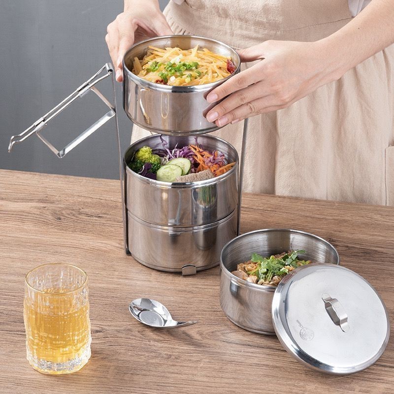 Portable Tiffin Food Carrier 2/3/4/5 Layers Stainless Steel Lunch Box ...