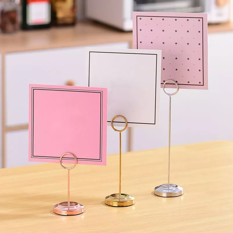 20/25/30cm Stainless Steel Menu Card Display Stand / Place Card Menu ...
