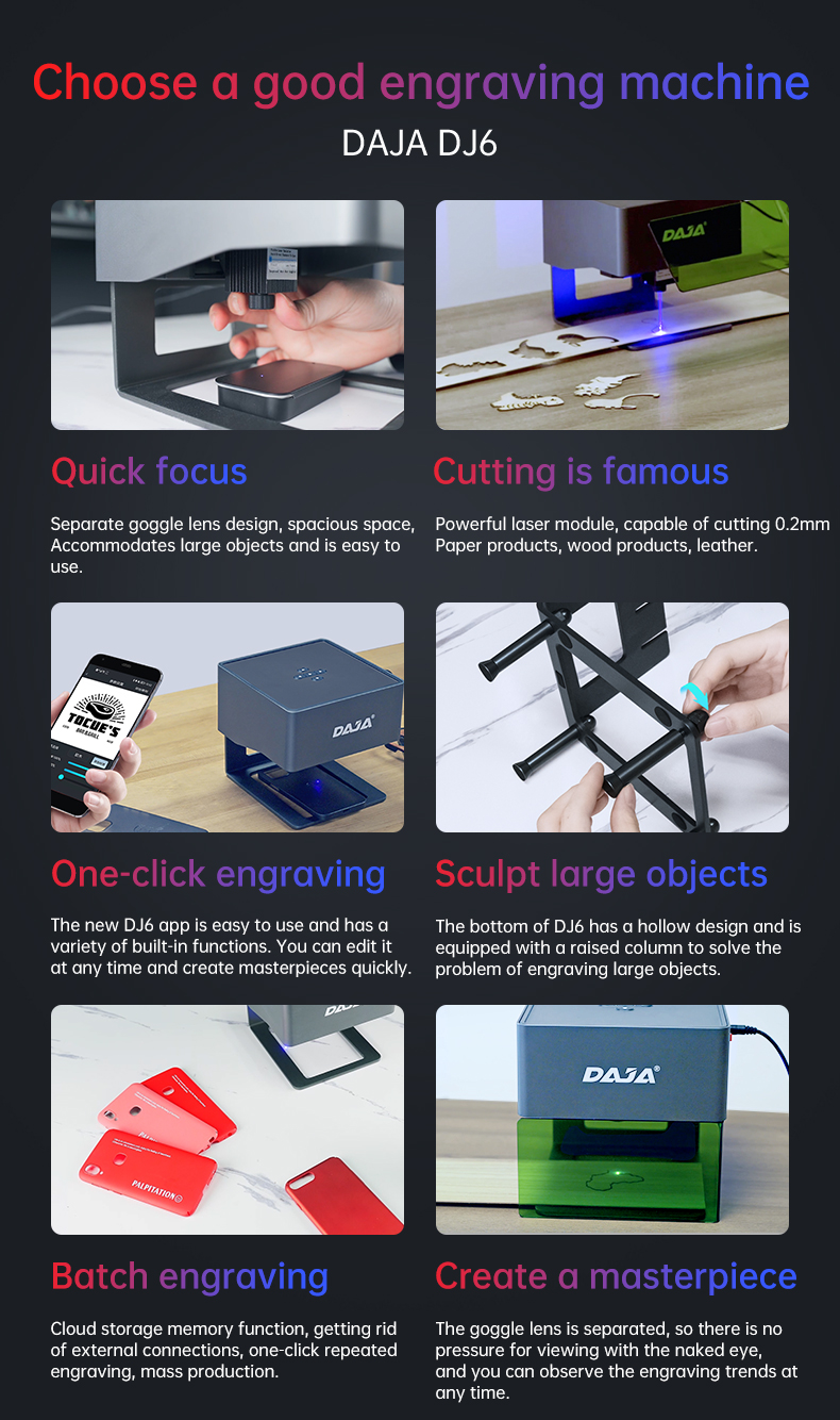 DAJA DJ6/Laser engraving machine/Small laser engraving machine/Metal ...