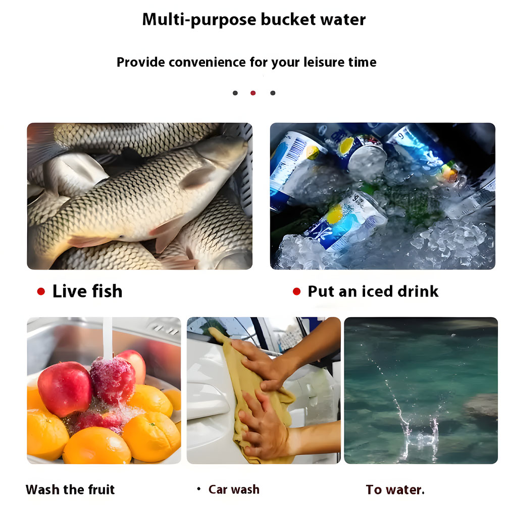 UtanKing™ Foldable Fishing Bucket Camping Hiking Live Fish Bag Water ...