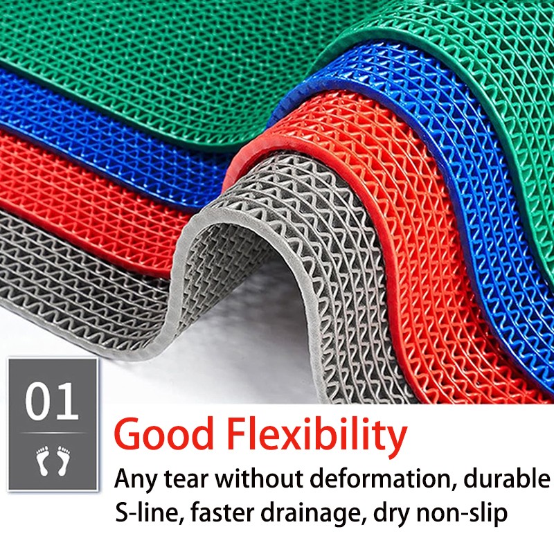 5m Anti Slip Mat PVC Rubber Floor Mat Kitchen Drainage Carpet Non Slip ...