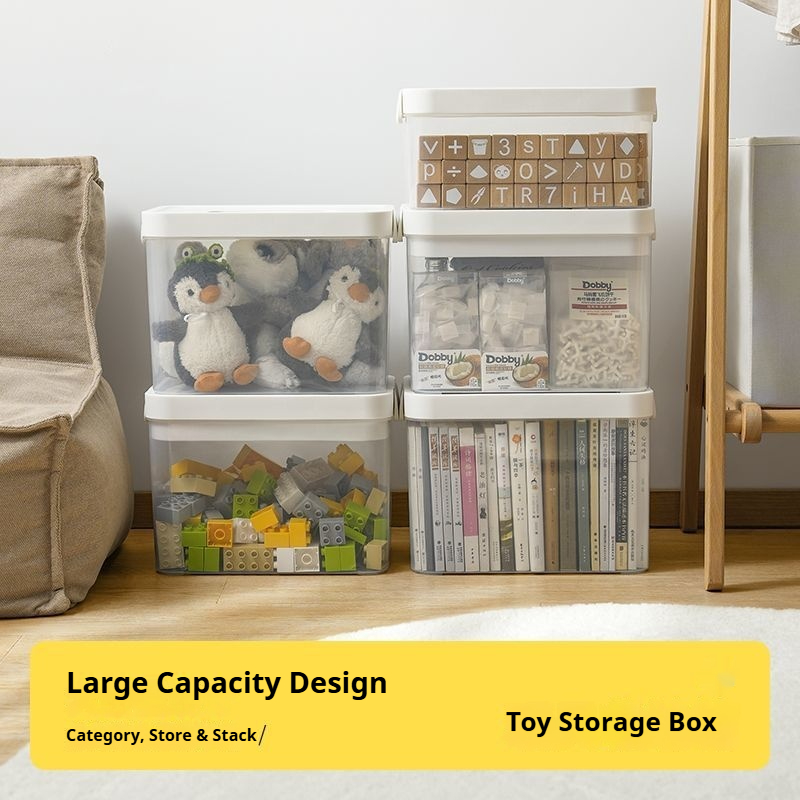 HomeaAce Handheld toy box multifunctional double-layer covered toy ...