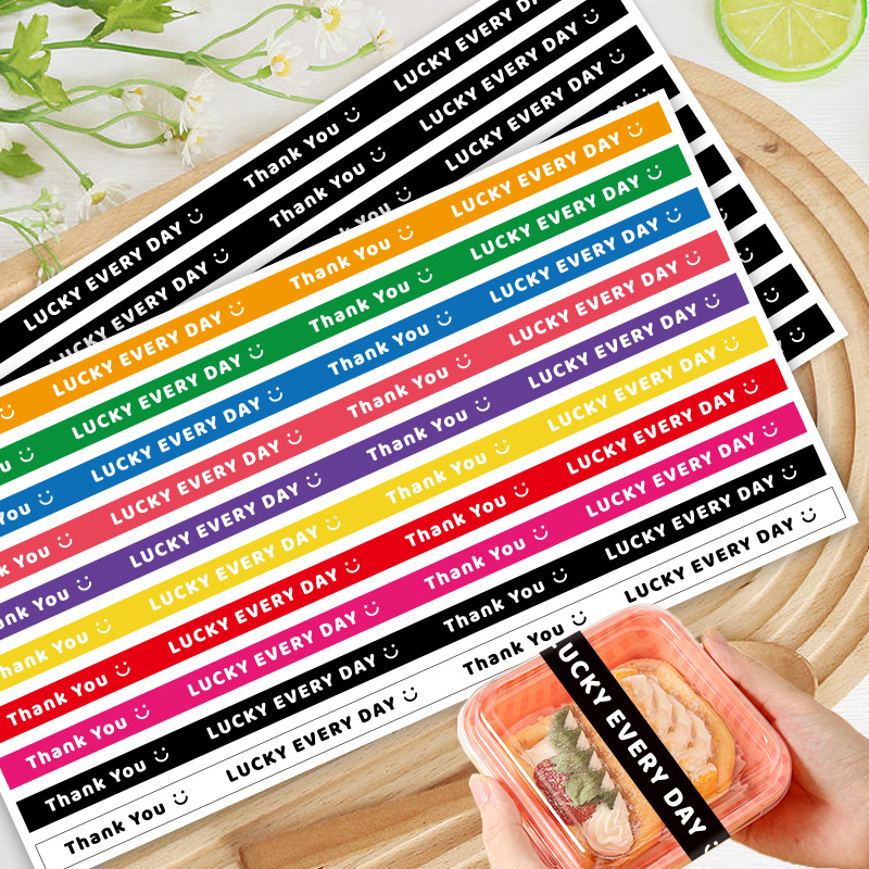 Long Baking Sticker Label Dessert Packaging Box Sticker Pastry Sticker ...