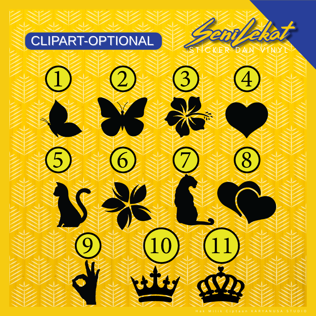 CUSTOM Sticker nama Anda/sticker potong black background-6 pilihan ...