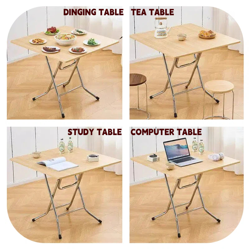 Folding Table portable dining desk Small Computer Table Meja Lipat Kayu ...