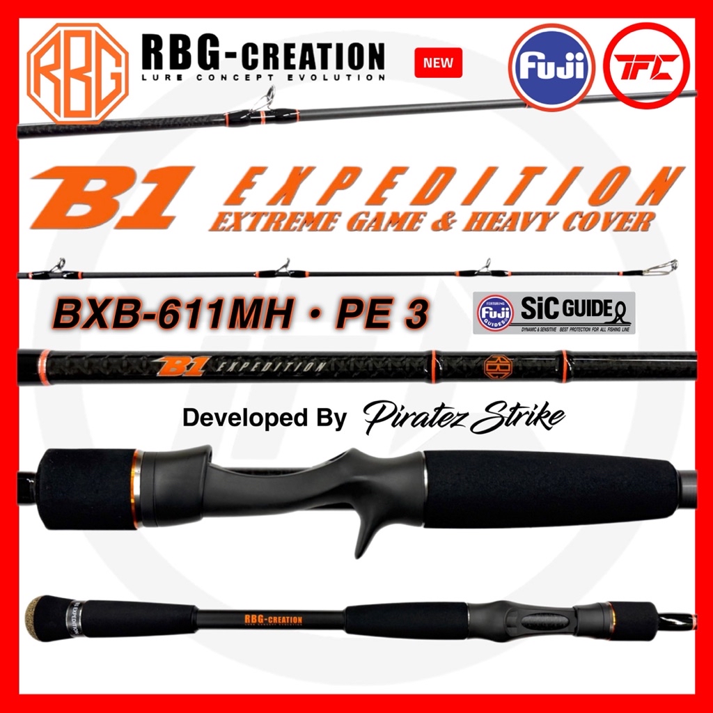 RBG CREATION B1 Expedition Baitcast Rod BC Baitcasting Piratez Strike ...