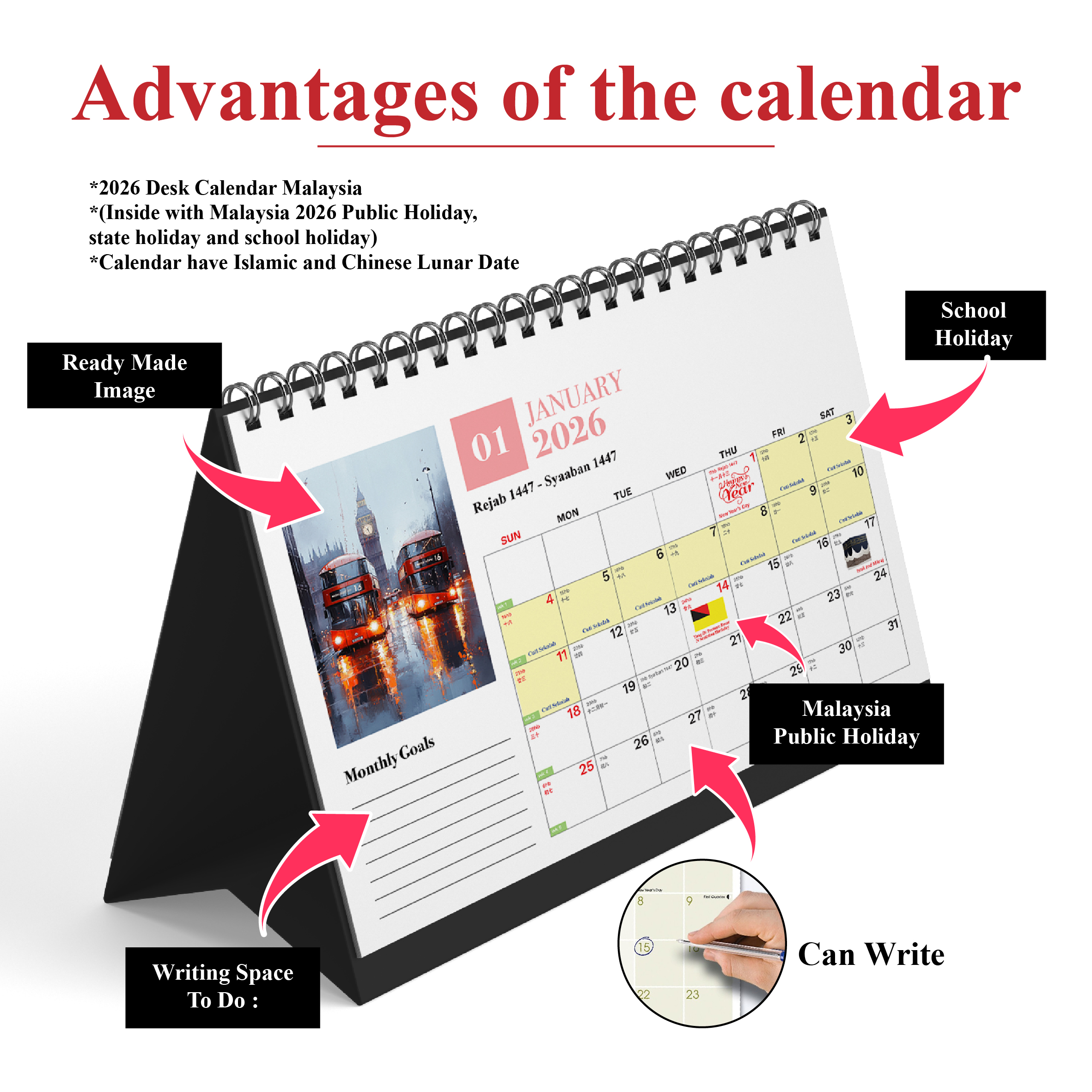 2026 Desk Calendar Planner | Table Calendar | A5 Size | READY STOCK ...
