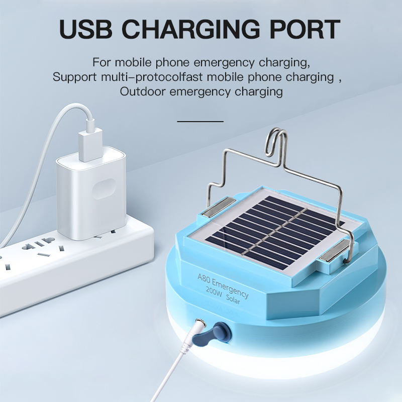 Solar Charge LED Light 2in1 Emergency Lamp Camping Light 350W Lampu ...