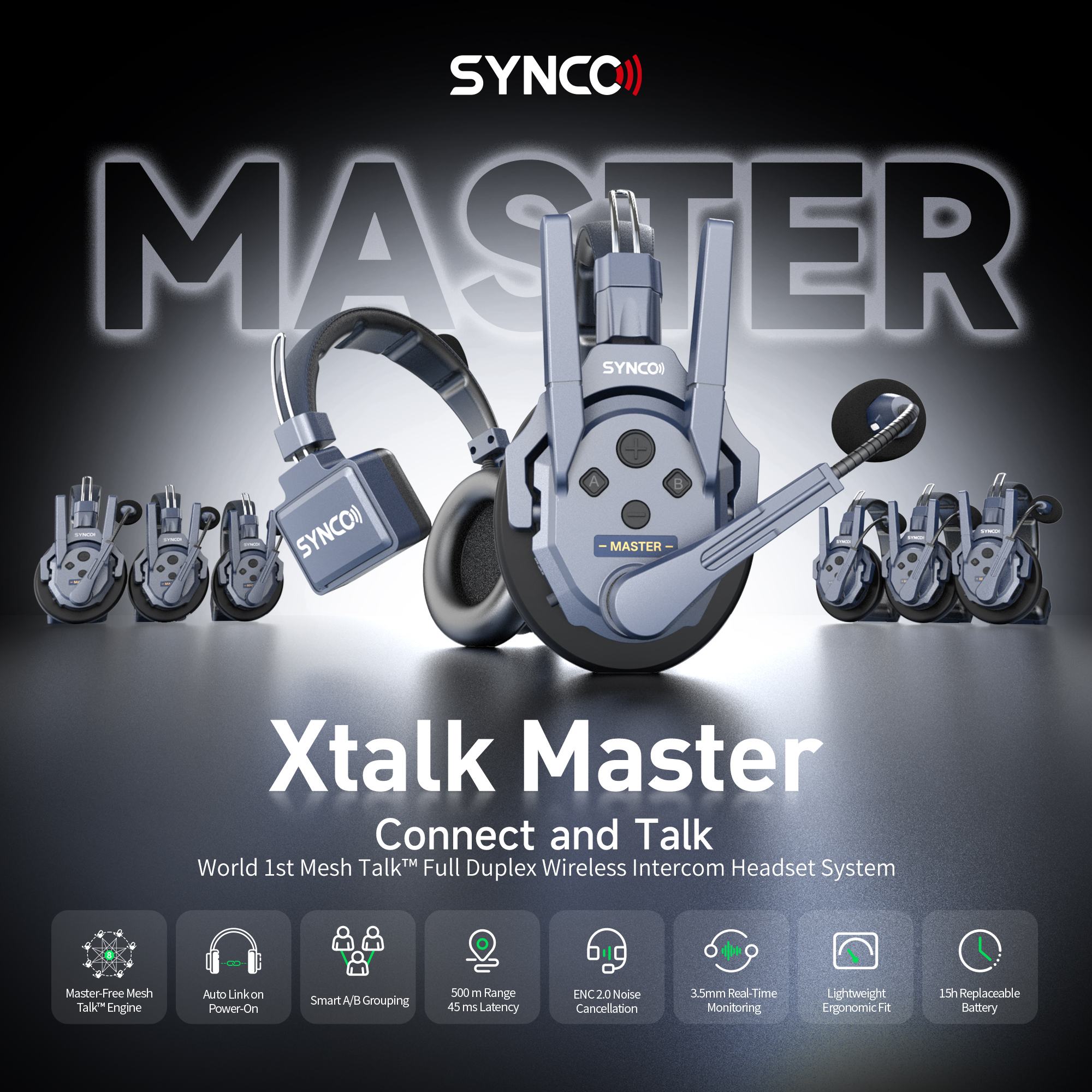 Official Synco Xtalk Master Wireless Intercom Headset System | Shopee ...