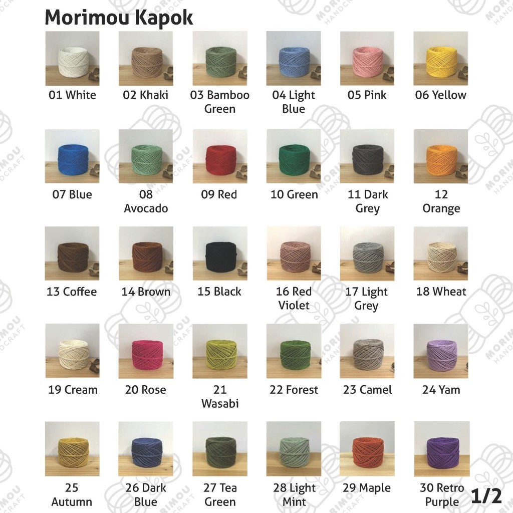 Morimou Handcraft 木棉线圆股空心棉 READYSTOCK Morimou Kapok yarn benang beg bag ...
