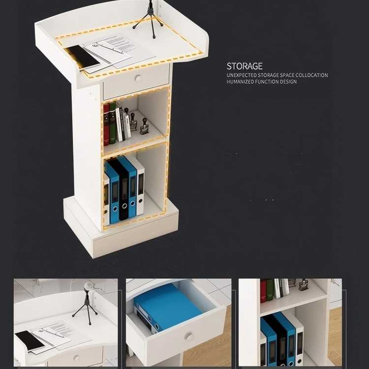 演讲台Wood Podium Movable Podium Reception Desk Podium Stage Lecture Hall ...