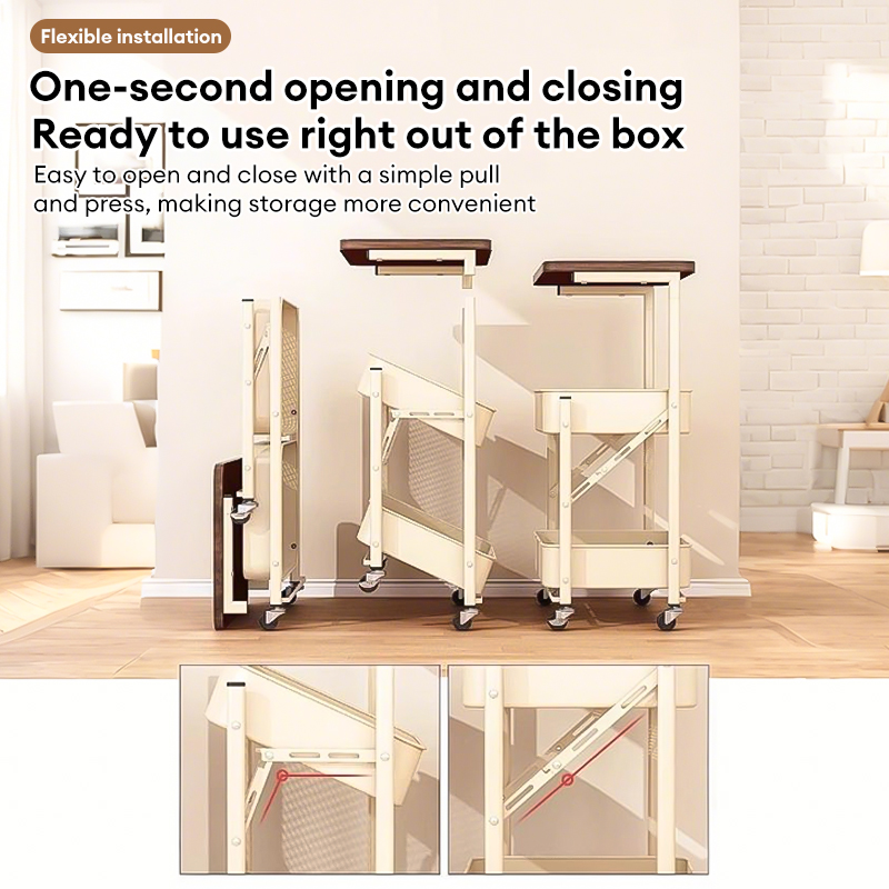 Foldable Floor Price Snack trolley rack with Small Table Trolley Floor ...