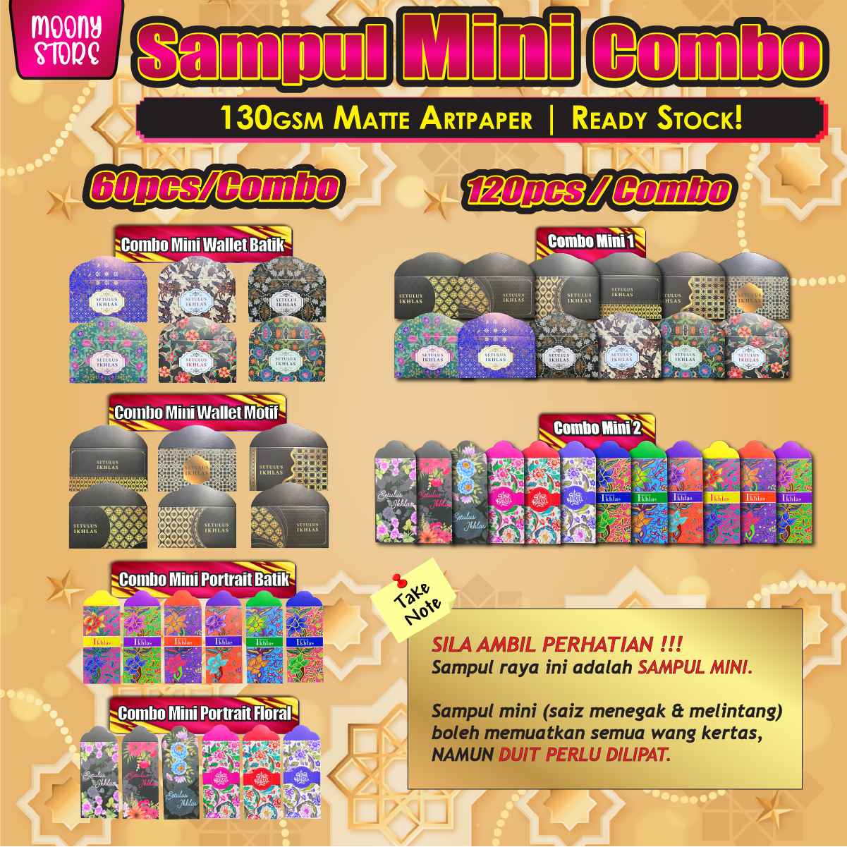 SAMPUL RAYA MINI 2026 | SET COMBO SALE | 130gsm | Viral Songket Batik ...