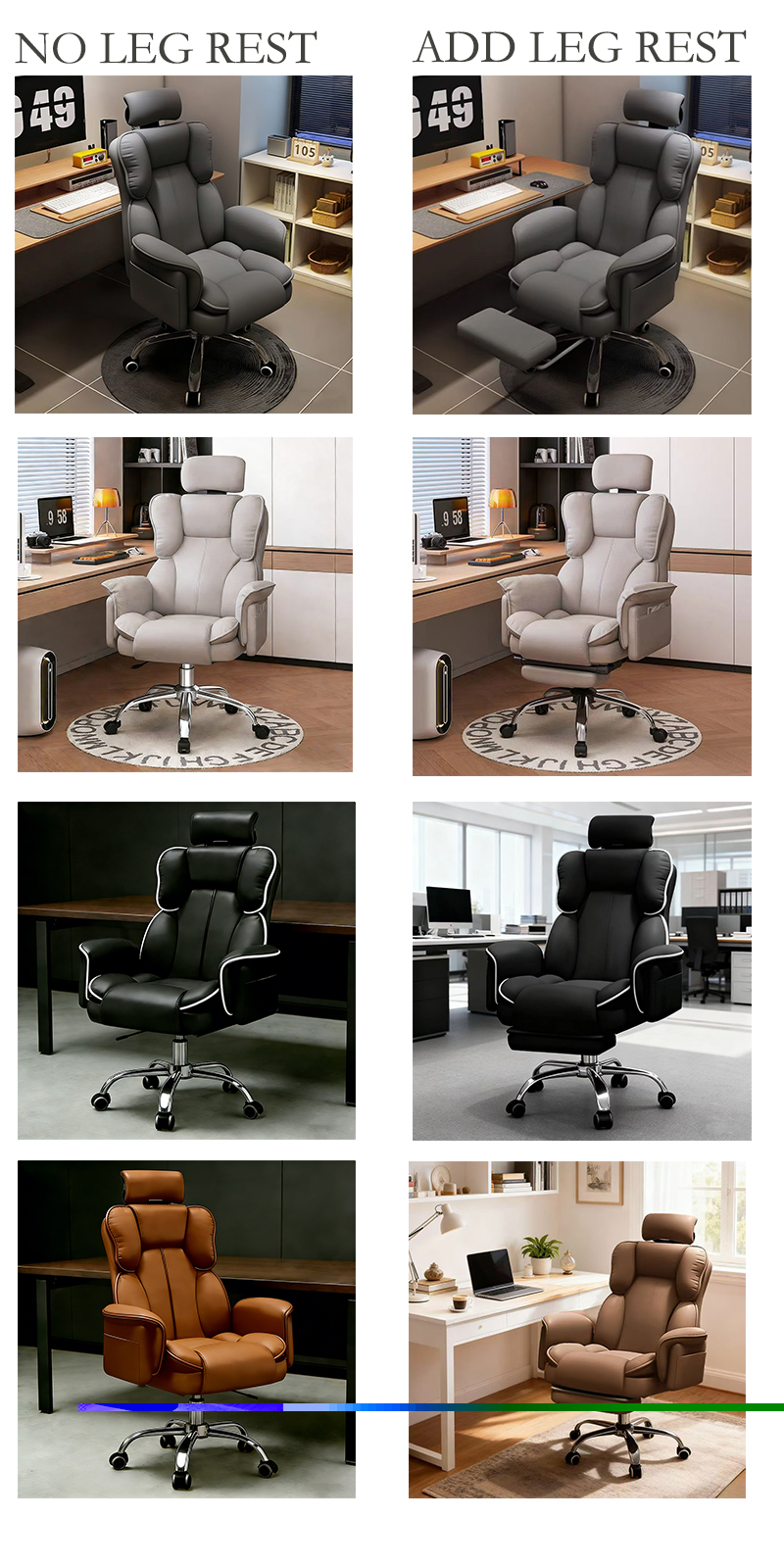 Ergonomic 767 Leather Computer Chair With Adjustable Headrest and ...
