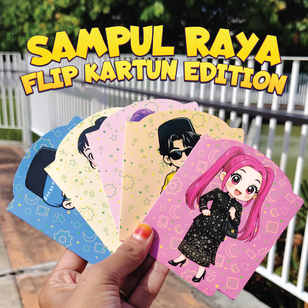 Sampul Raya Cartoon Shape Flip Raya 2026 | 5 Design Kartun Popular ...