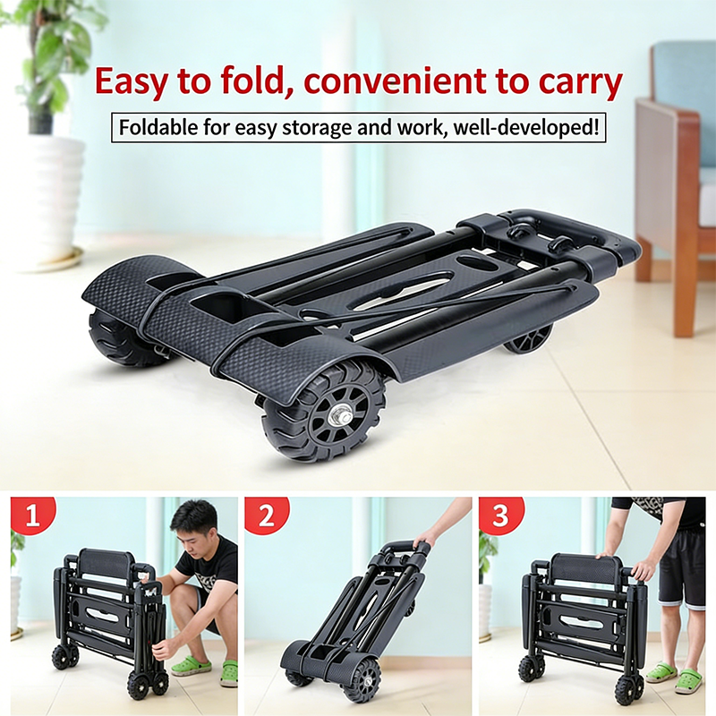 Portable Small Trolley Multifunctional Wheels Foldable Trolley Shopping ...