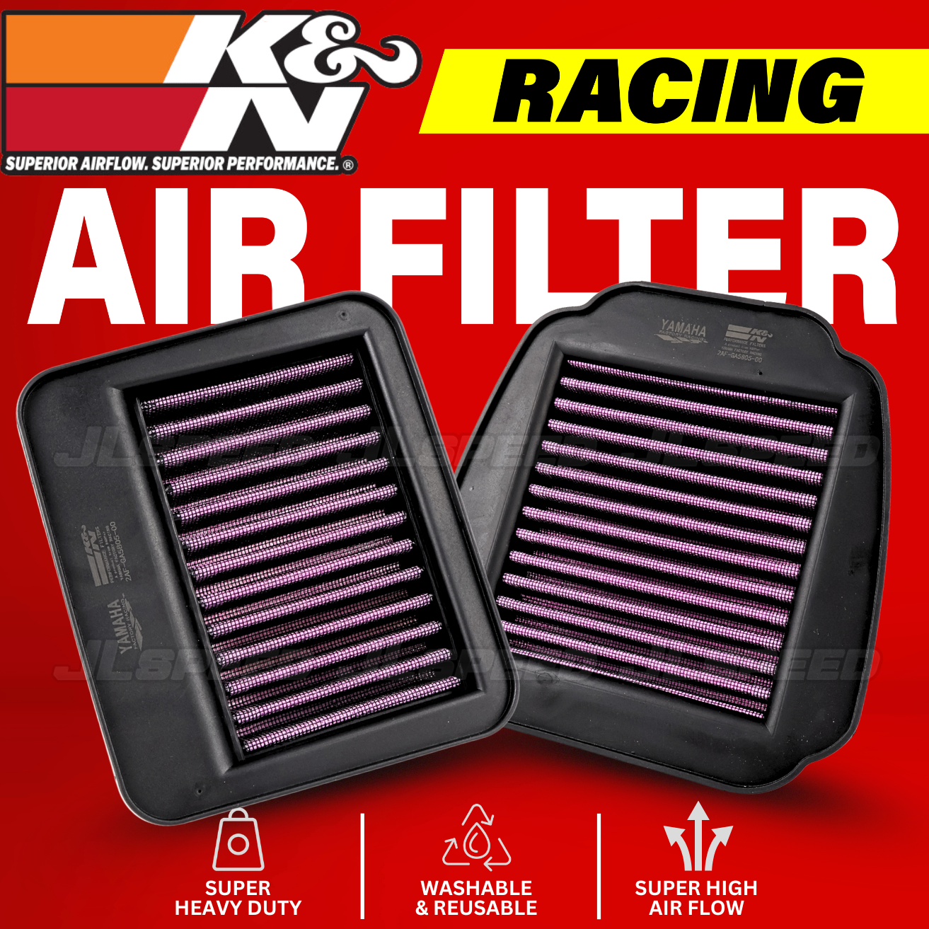 K&N RACING AIR FILTER R25 MT25 R15 MT15 Y15 Y16 LC 135 RS150 RSX 150 ...
