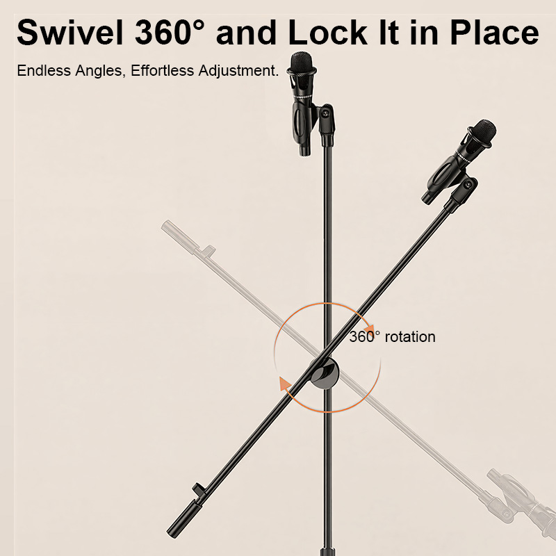 Professional Microphone Adjustable Tripod Swing Boom MIC Stand Portable ...