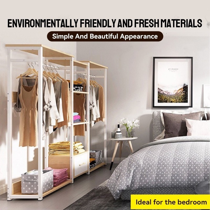 Wardrobe clothes Cabinet Almari Rak Baju Metal Wardrobe rak baju ...