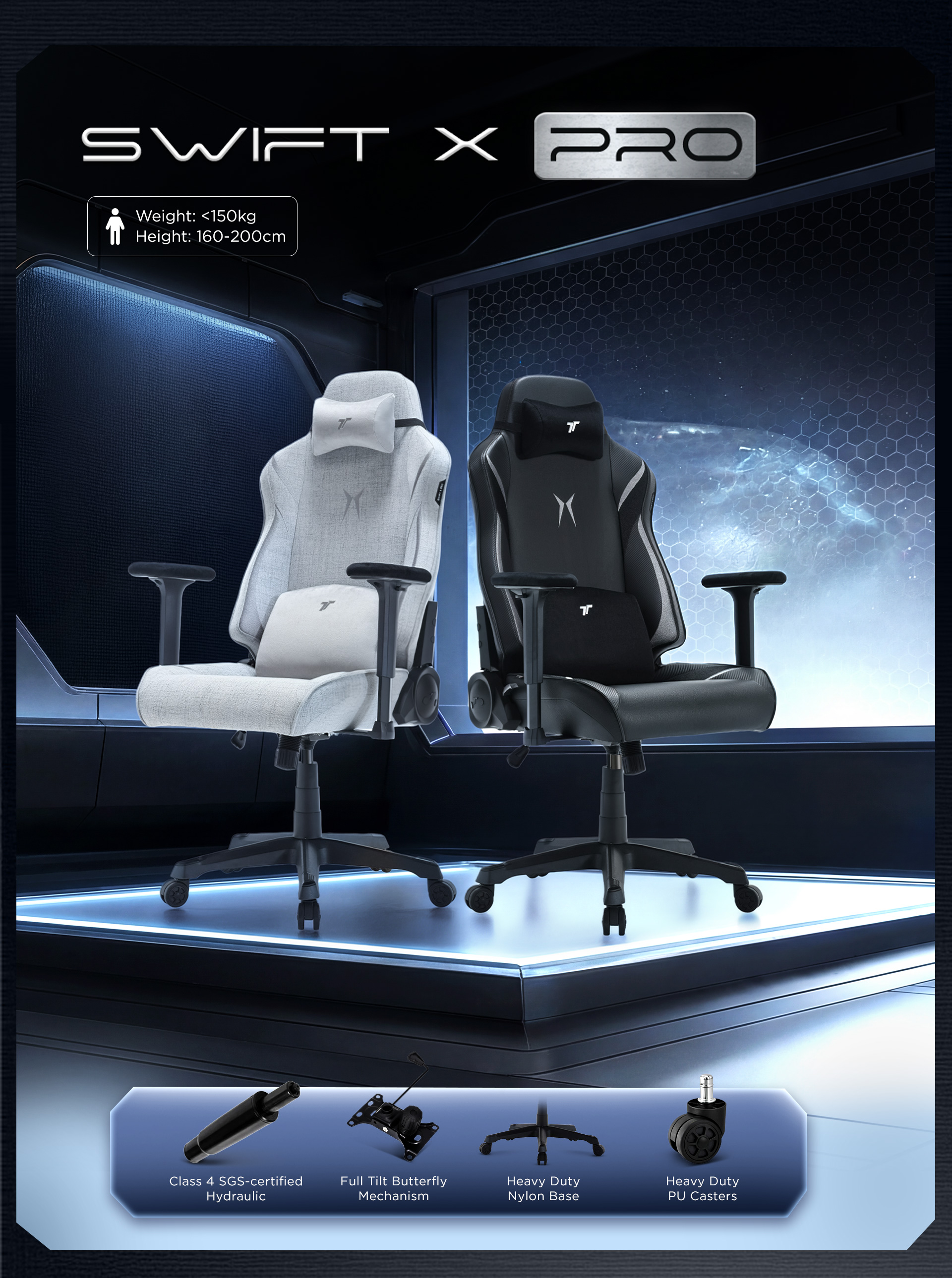 TTRacing Swift X Swift X Pro Gaming Chair Adjustable Ergonomic Office ...