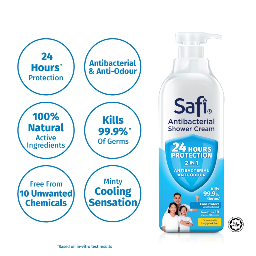 SAFI Antibacterial Shower 975g Cool Protect Moisture Protect Total ...