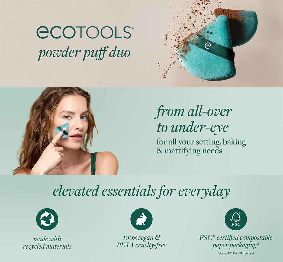 Ecotools Makeup Powder Puff Duo (Loose, Pressed Powder) | Shopee Malaysia
