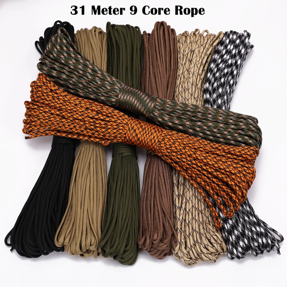 EcoSport 9 Core 31 meter 100ft Rope 4mm 9 Strand Cores 550 Paracord ...