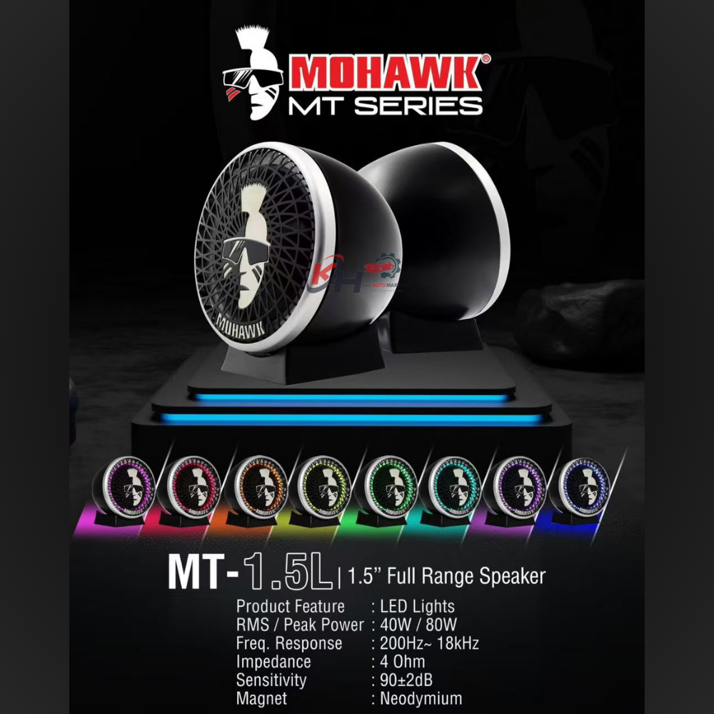 MOHAWK MT-1.5L 1.5'' Full Range Speaker with LED Ambient Light Car ...