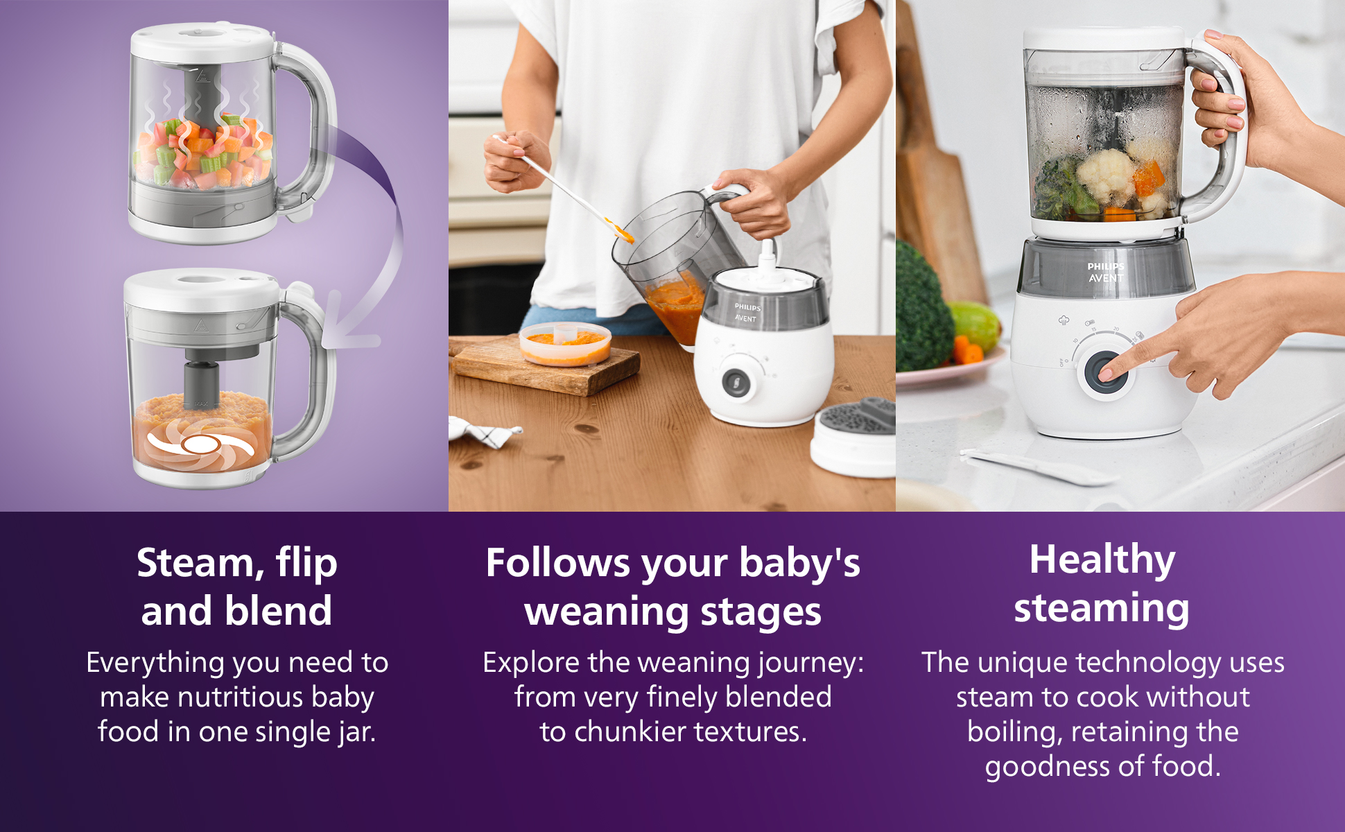 Philips Avent 4 in 1 Baby Food Maker (Steam, Blend, Defrost & Reheat ...