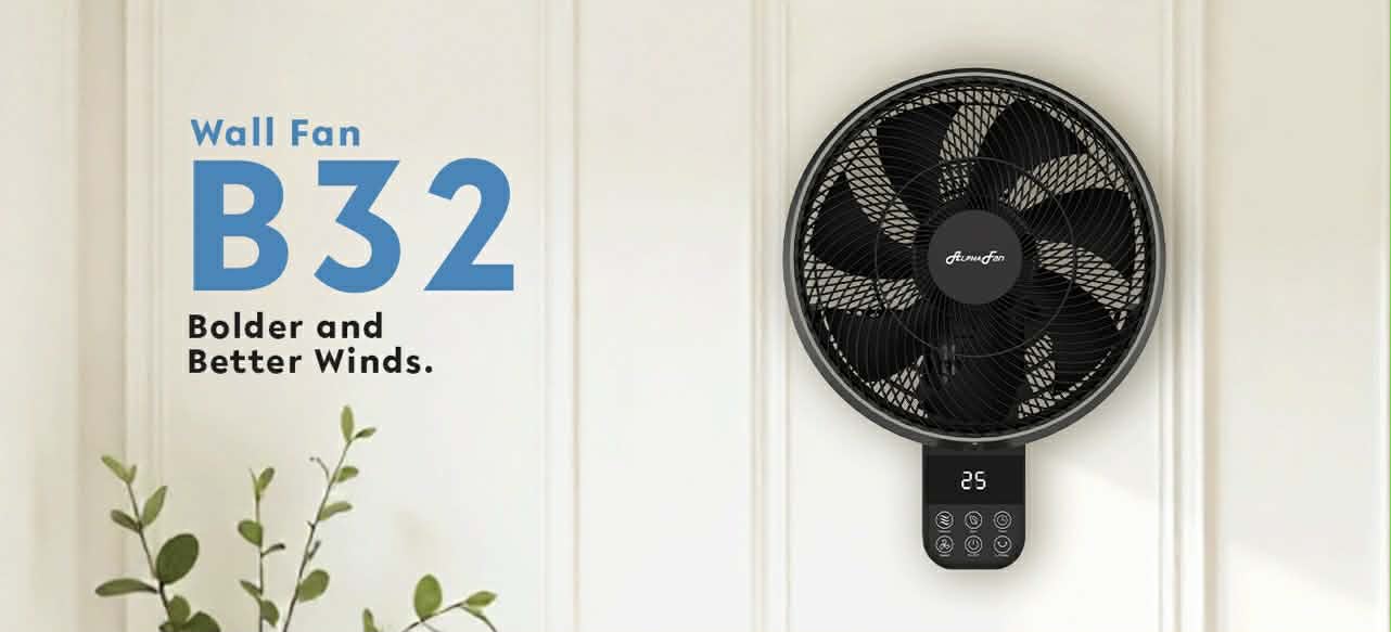 ALPHA MOTTO B32 Wall Fan 14 inches Blades 10 Speeds with Remote Control ...